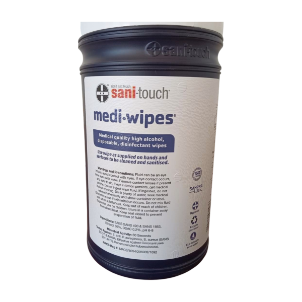 Medi Wipe Canister 150s - CO Medical & Surgical1 Medi-Wipes 150 Canister - 80% Alcohol