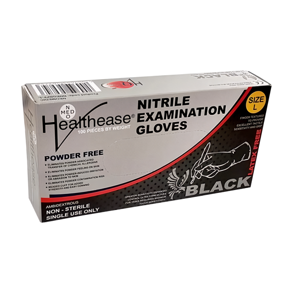 Healthease Black Nitrile Gloves